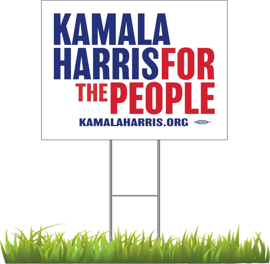 Kamala Harris For President 2020 White Yard Sign 24" x 18",Democrat